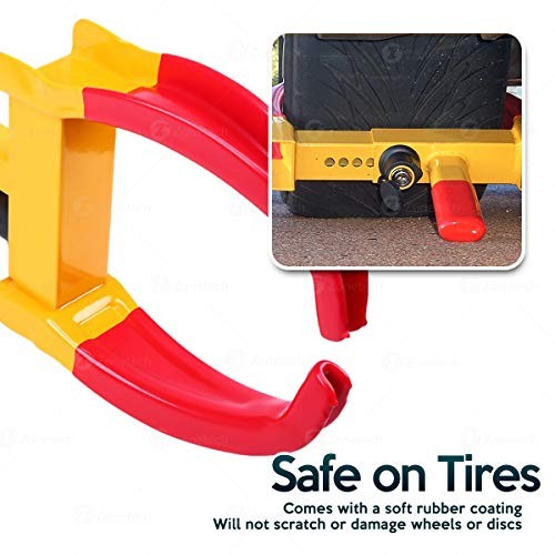 ZONETECH Wheel Lock Security Tire Clamp, 2 Pack - Red/Yellow