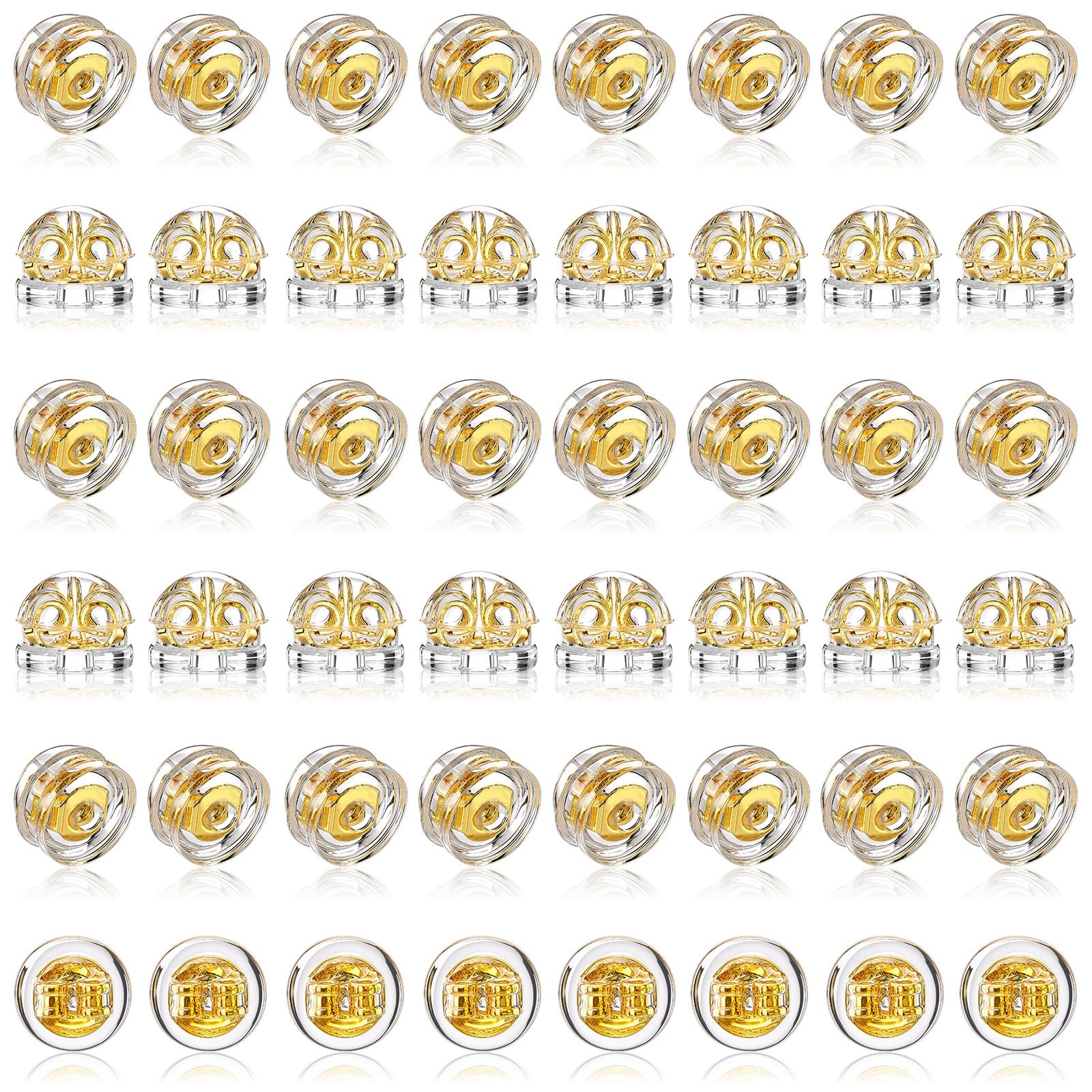 RAHHLIZS 20 Pair 18k Gold Silicone Earring Backs for 0.20x0.16in, gold