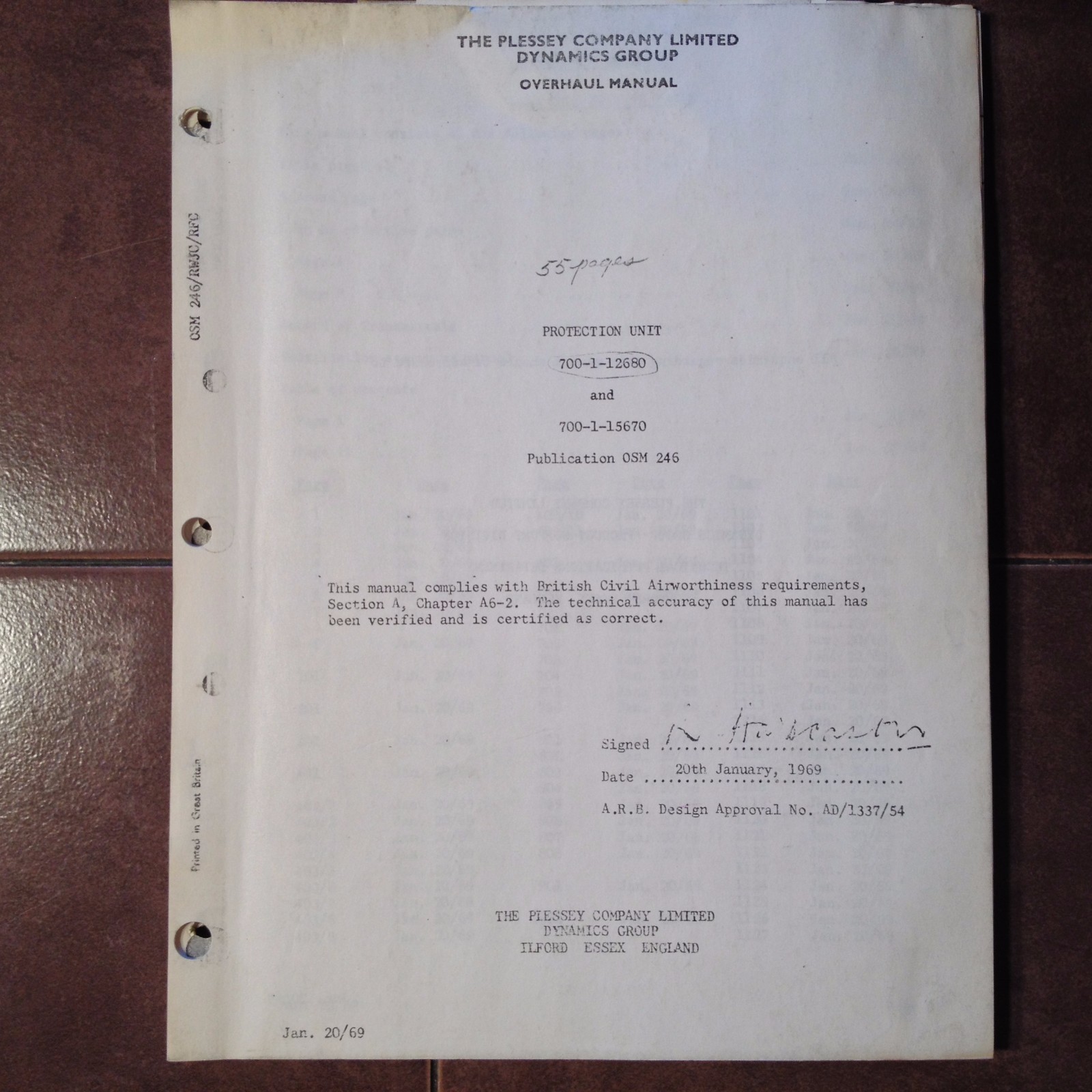 Plessey AC Protection Unit 700-1-12680 & 700-1-15670 Overhaul Manual