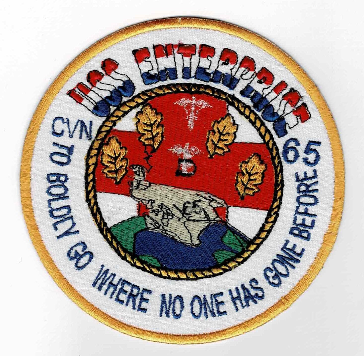 USS Enterprise CVN-65 "To Boldly Go Where No One Has Gone Before" patch.