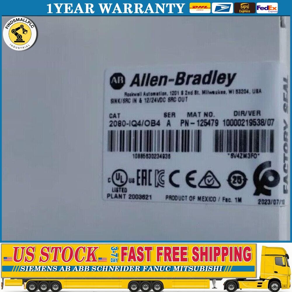 New Factory Sealed 2080-IQ4OB4 Digital I/O Combo Module 2080IQ4OB4  AB