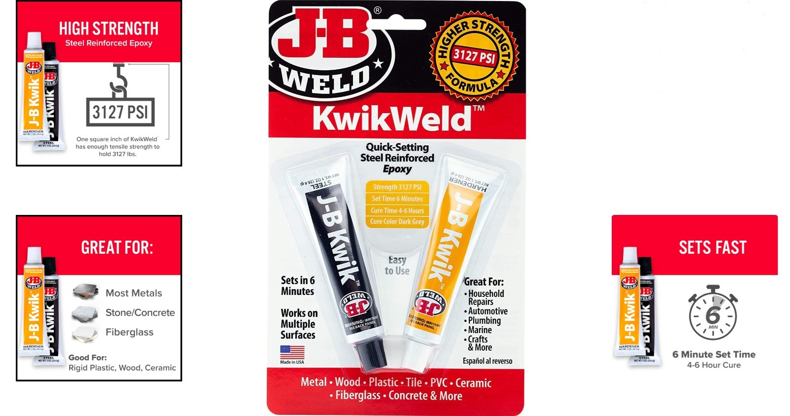 Rapid 2oz KwikWeld Epoxy - Paintable, Sandable, Multi-Surface Repair Solution