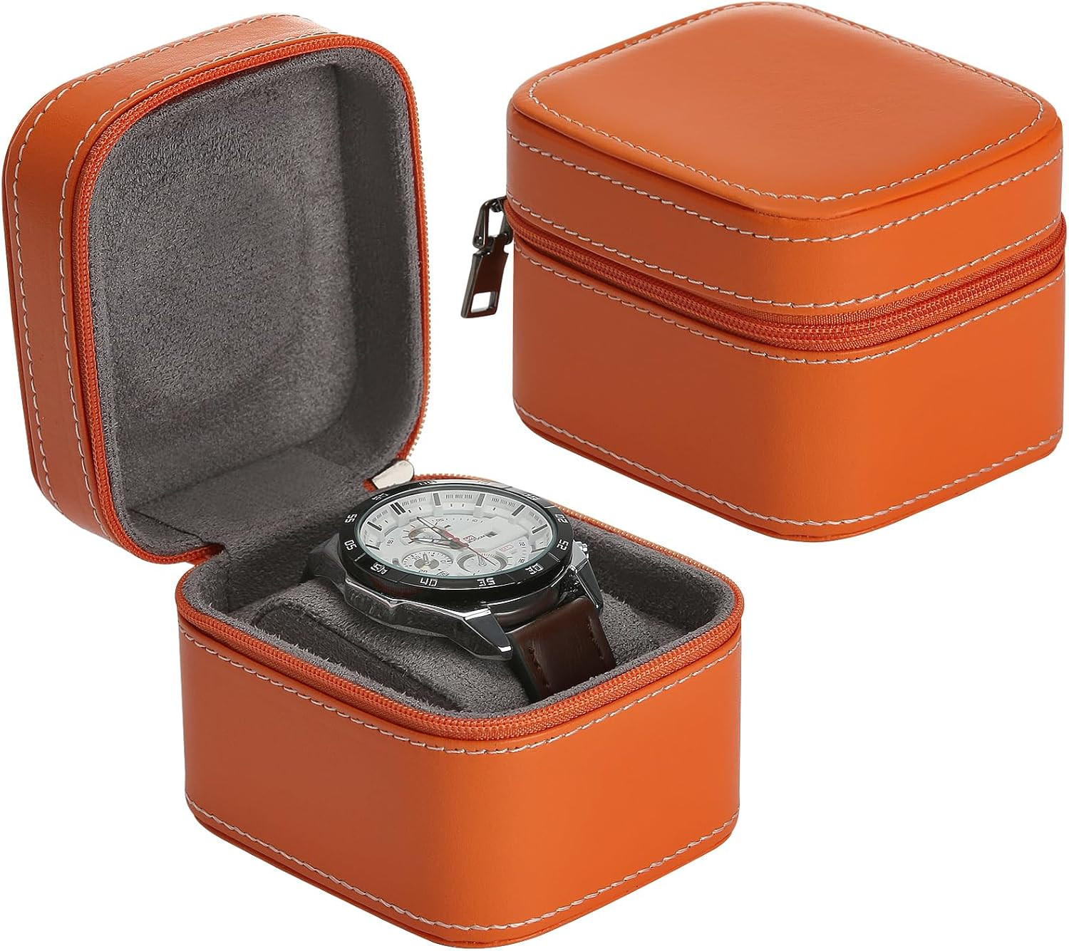Single Watch Box, Small Watch Travel Cases for Men Women, Portable Zipper Wristw