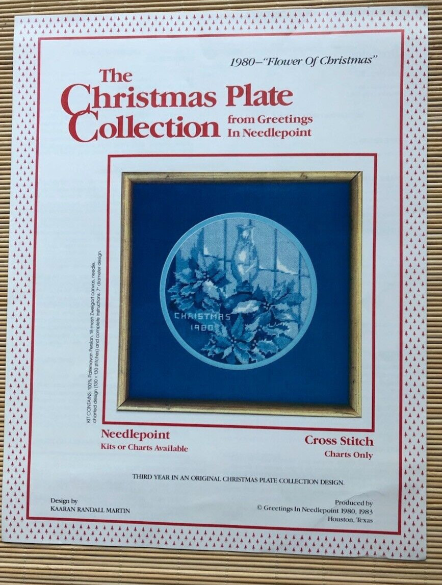 Lot of two vintage patterns by Kaaran Randall - Christmas Plates 1980 and 1983