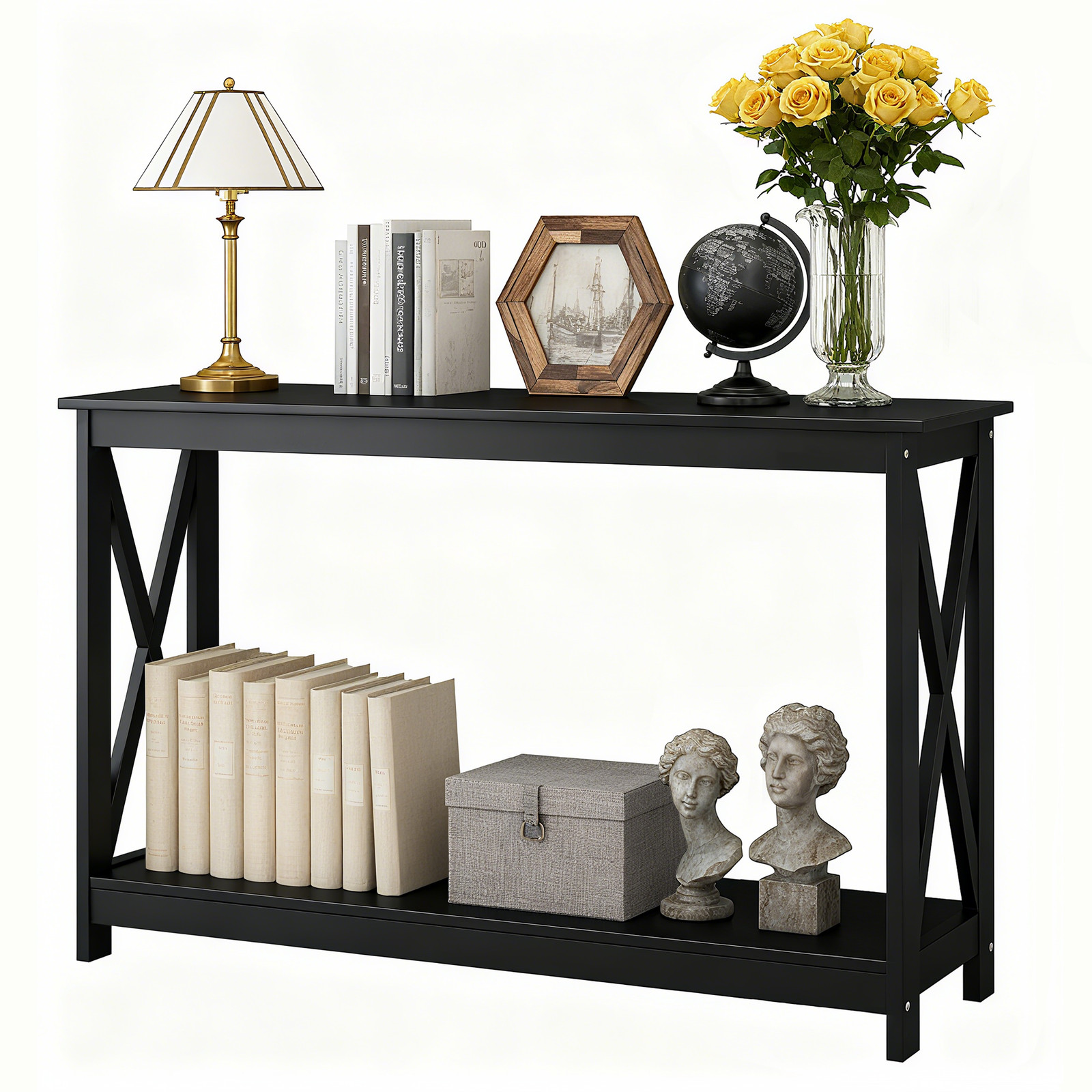 Console Table Along Bed Accent Side Stand Display Storage Shelf Entryway 47inch