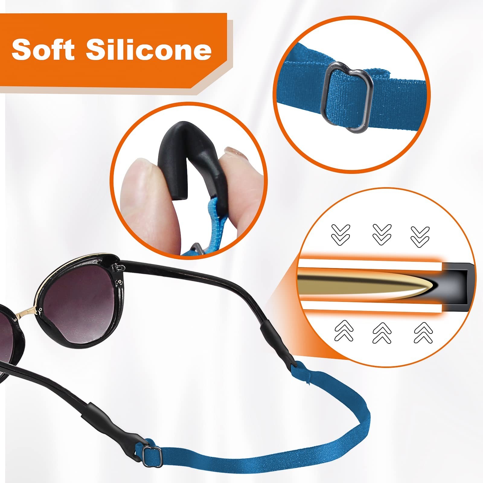 SMARTTOP Adjustable Glasses Strap-6 Pack No Tail Eyeglass Straps Eyewear Reta...