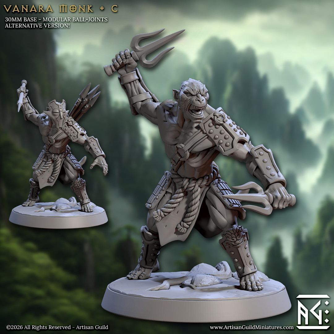 Monkey Monk - Vanara Dual Sai Fighter - Artisan Guild - Dungeons and Dragons