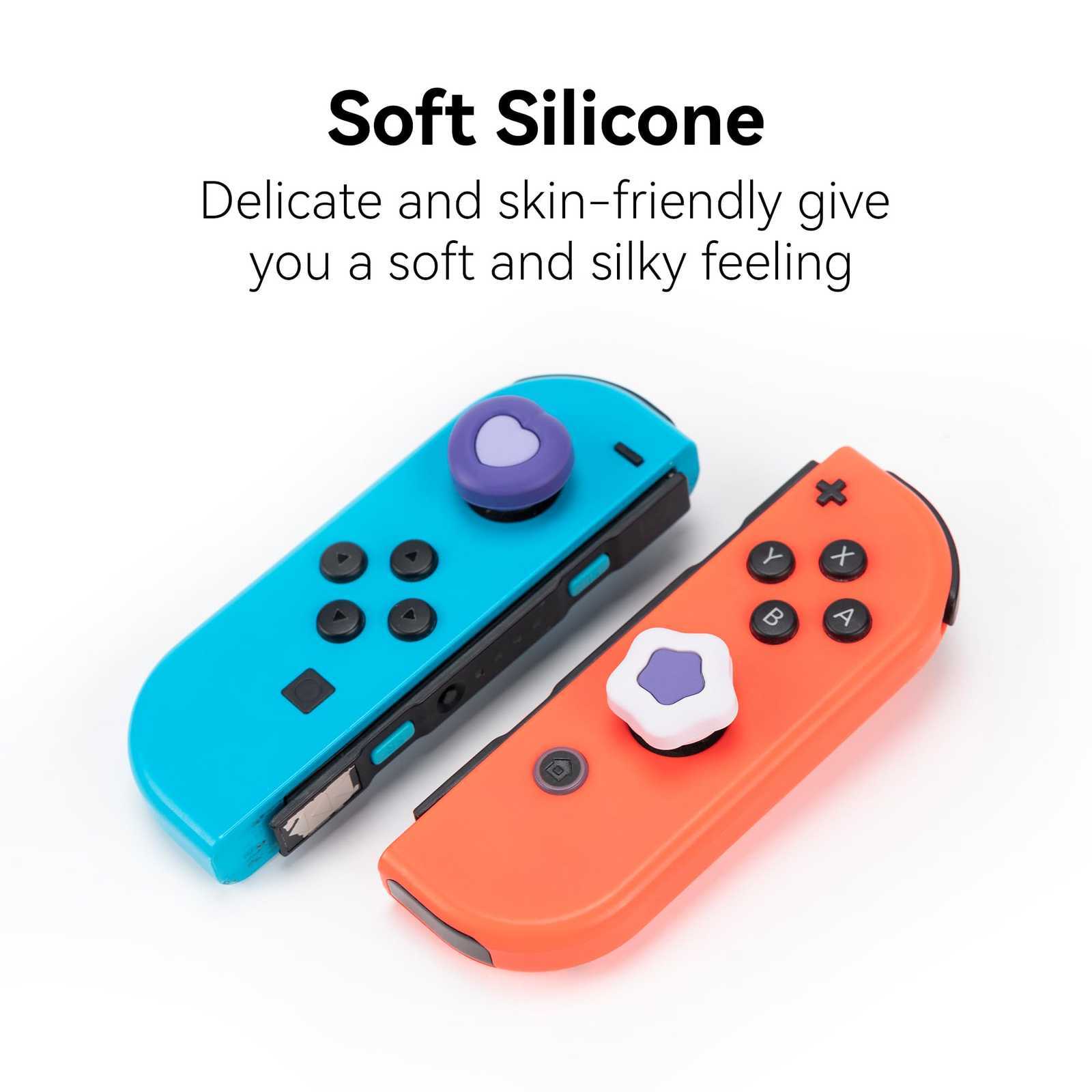 GeekShare Silicone Thumb Grip Caps for Nintendo Switch /OLED/Lite Wing Star Dark