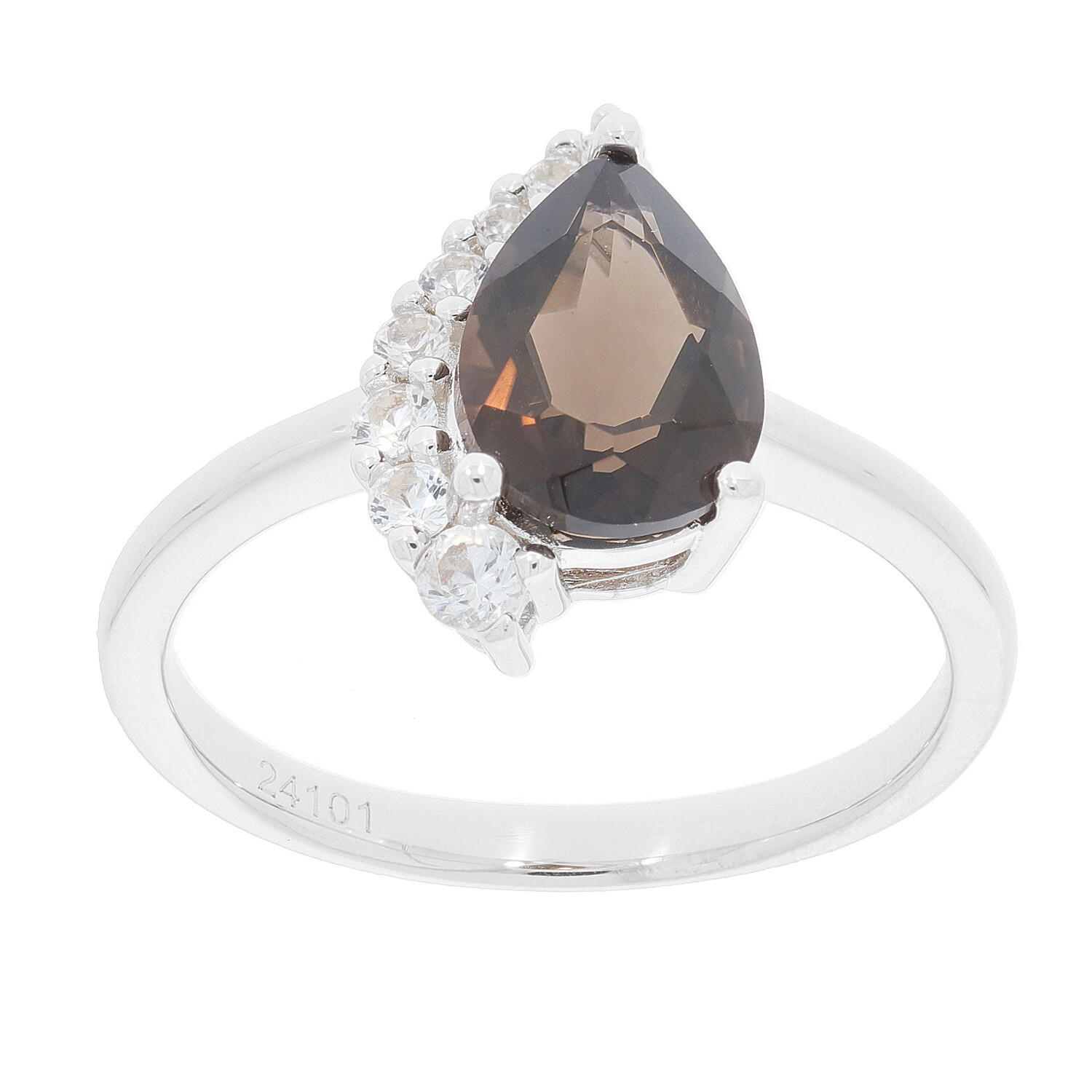 Sterling Silver Semi Mount Ring Setting Pear PE 10X7mm Topaz
