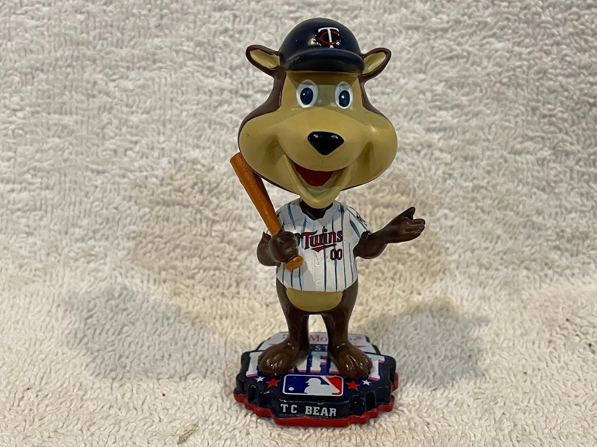 RARE Minnesota Twins "TC Bear" Mascot 2014 All-Star Fan Fest Bobblehead Doll NIB