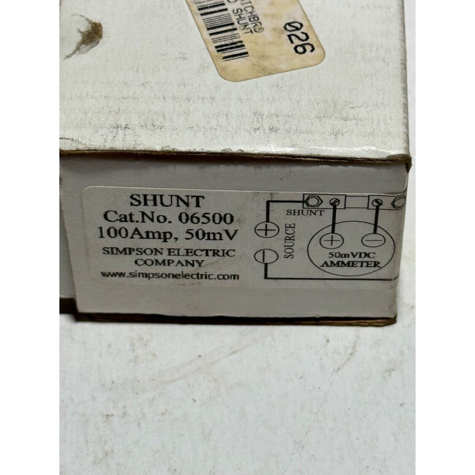 Simpson Electric Panel Meter Switchboard Shunt 06500