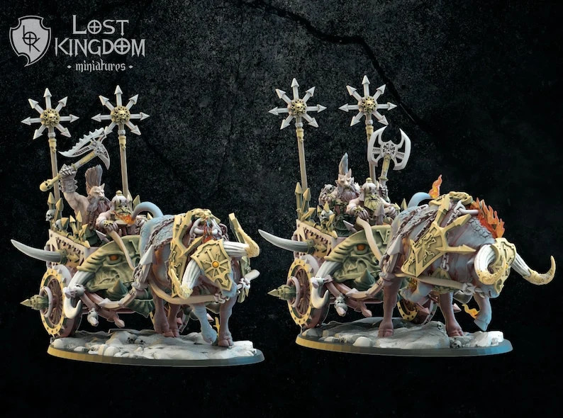 Magmhrin Chariot - 28-32mm Infernal Dwarves - Resin Tabletop Miniature