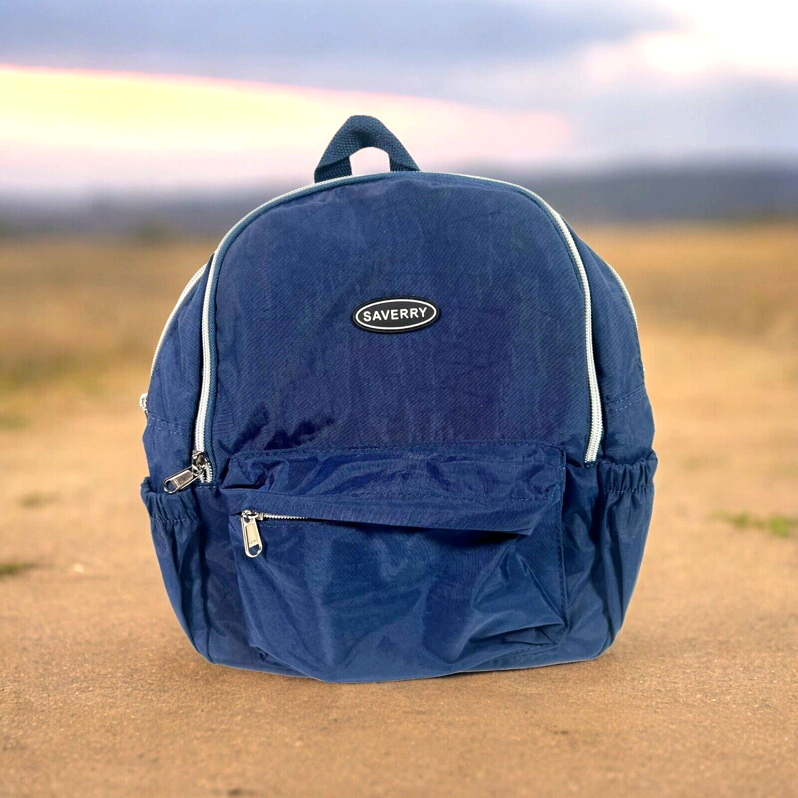 SAVERRY Lightweight Small Blue Daypack Hiking Nylon Backpack Multi Pockets