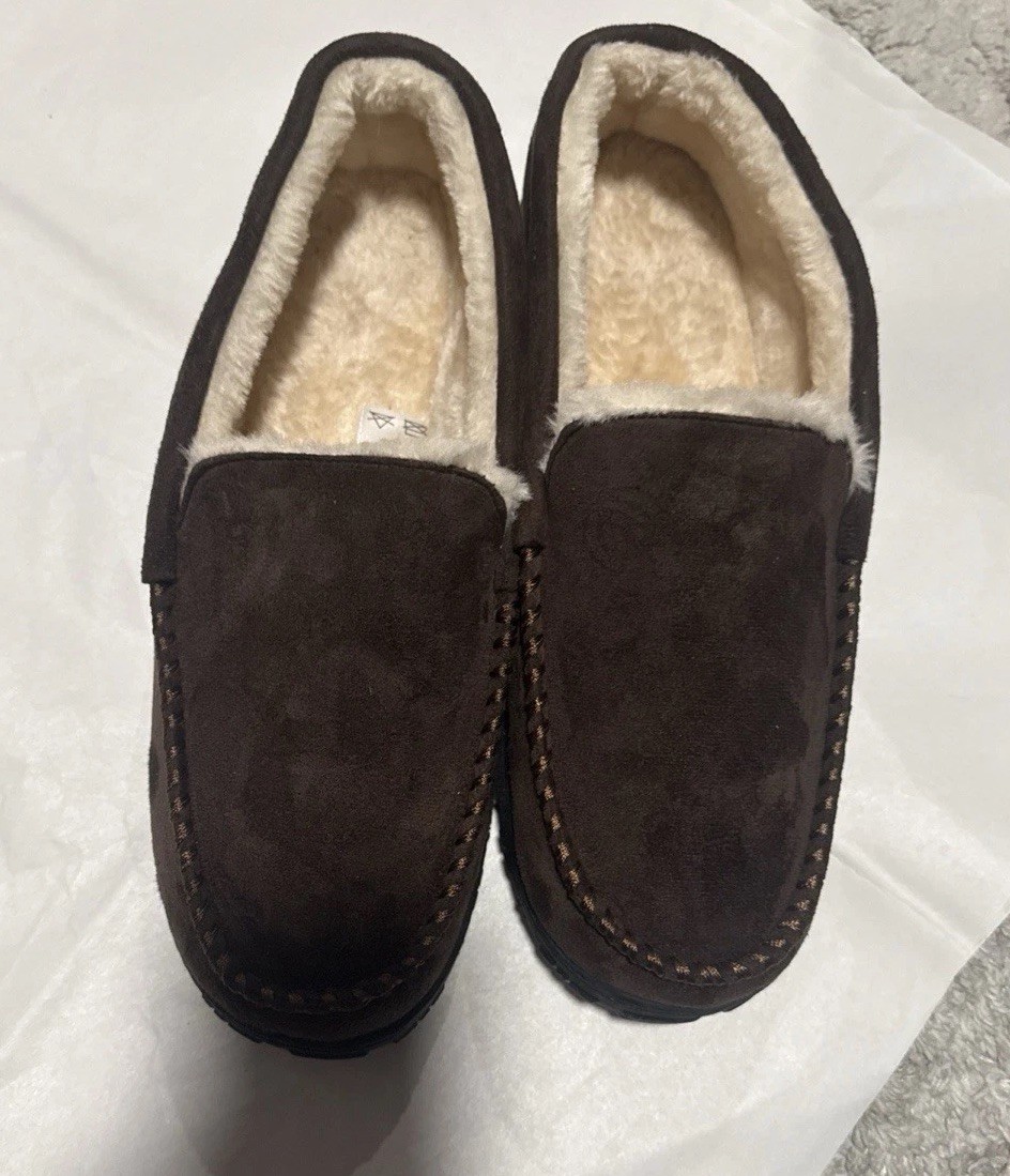 Brown Suede Men's Slippers sizeUS 43(2),45, 46(2), 48 EU NEW