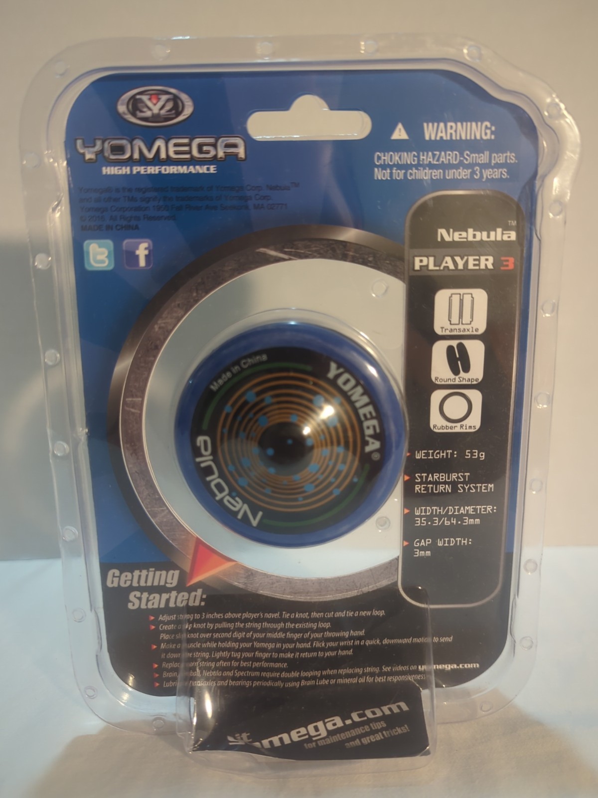 Yomega Nebula Yoyo - Blue - NEW - Transaxle Yo-yo