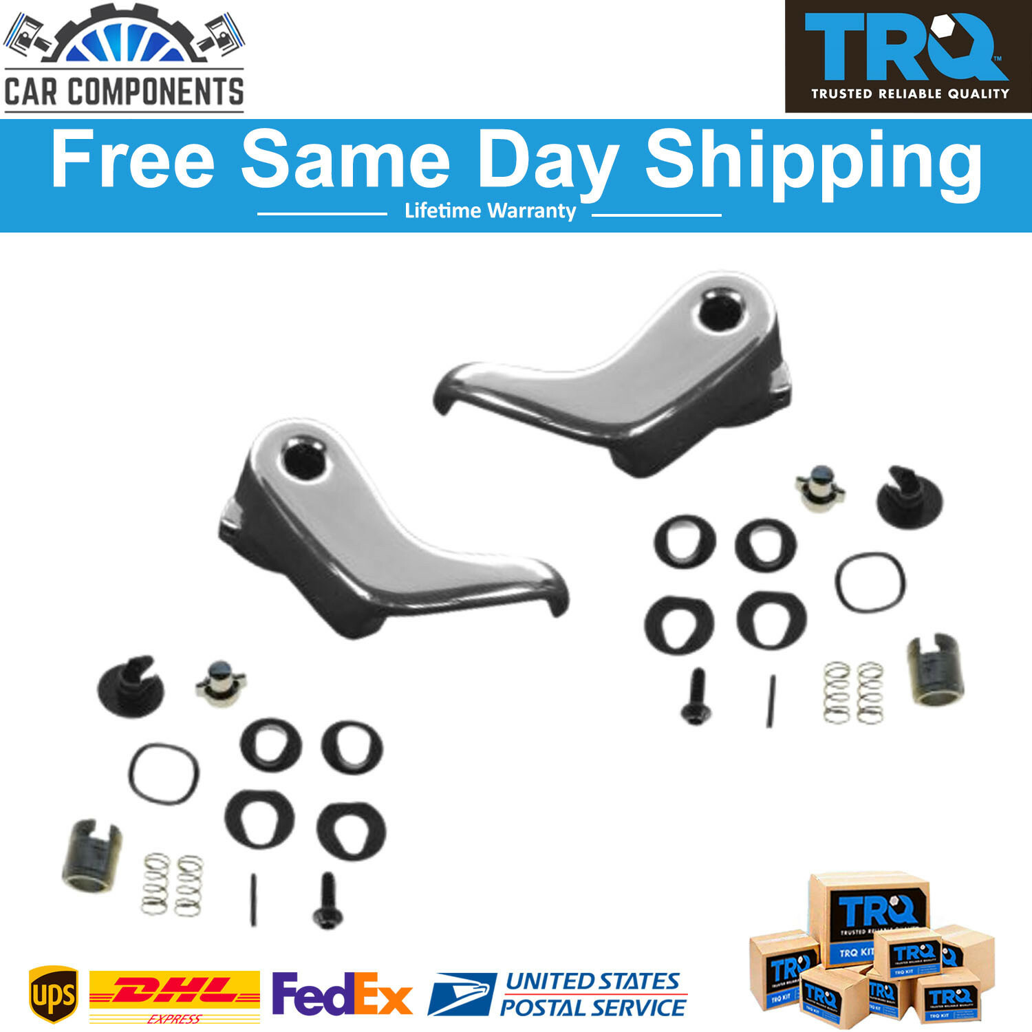 TRQ New Locking Vent Window Handle Chrome Set For 1973-1994 Chevrolet GMC