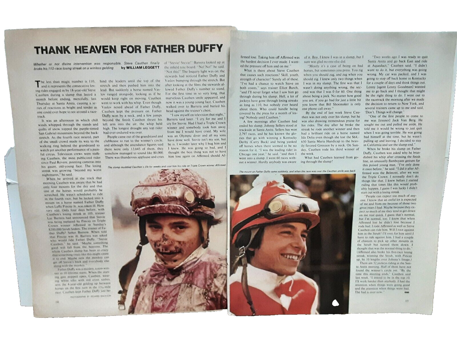 1979 Steve Cauthen Jockey 2 Page Feature Sports Illustrated Article Complete