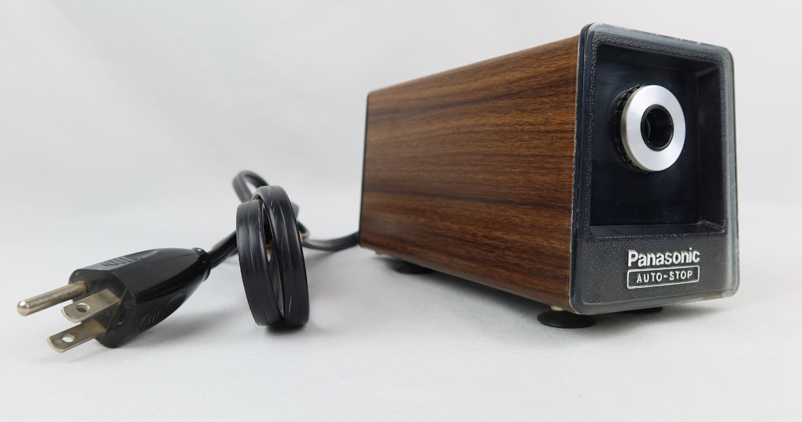 Panasonic Electric Pencil Sharpener KP-77A Auto-Stop Wood Grain Japan, Tested