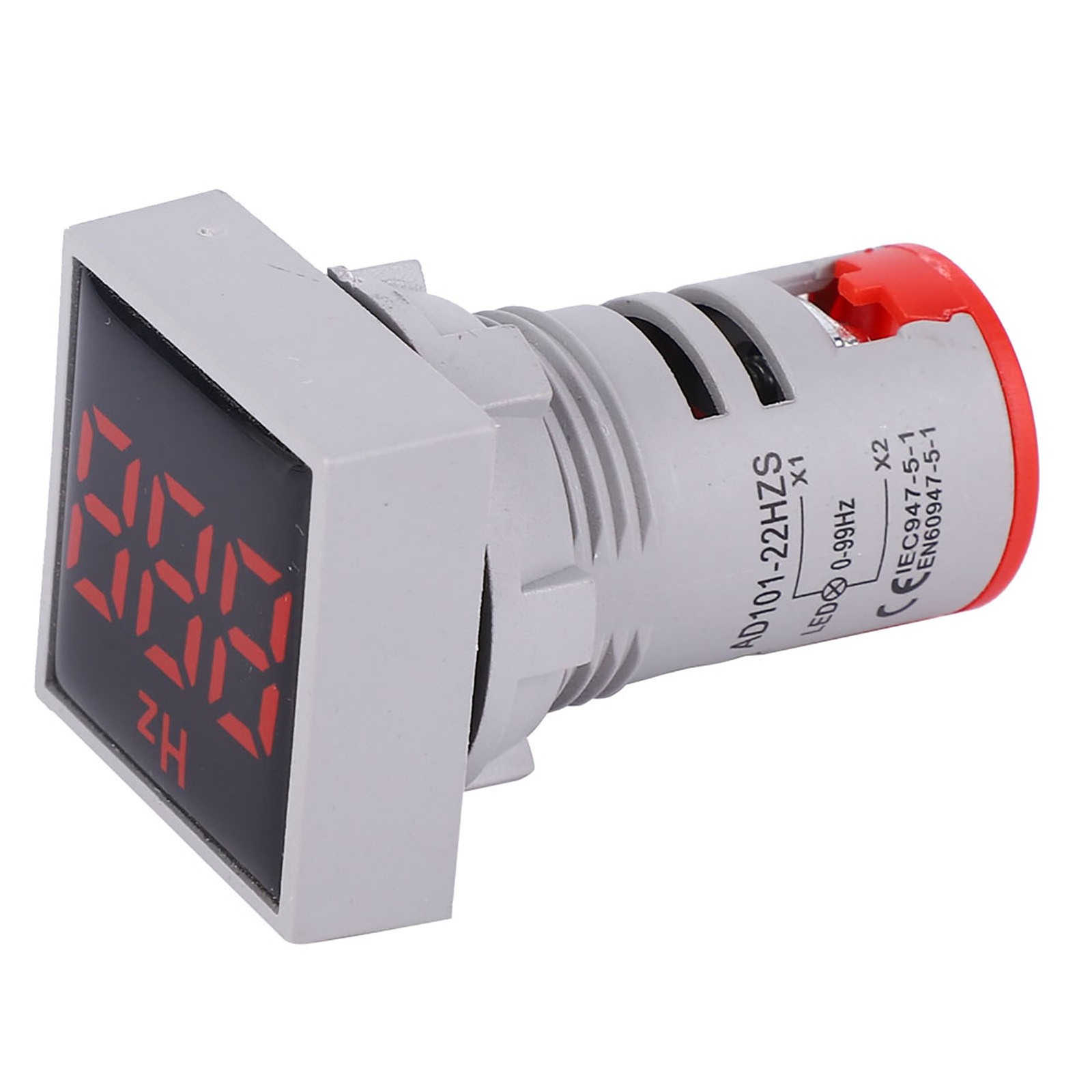 (Red)Square Digital Display LED Indication Light AC100~380V 20~75Hz
