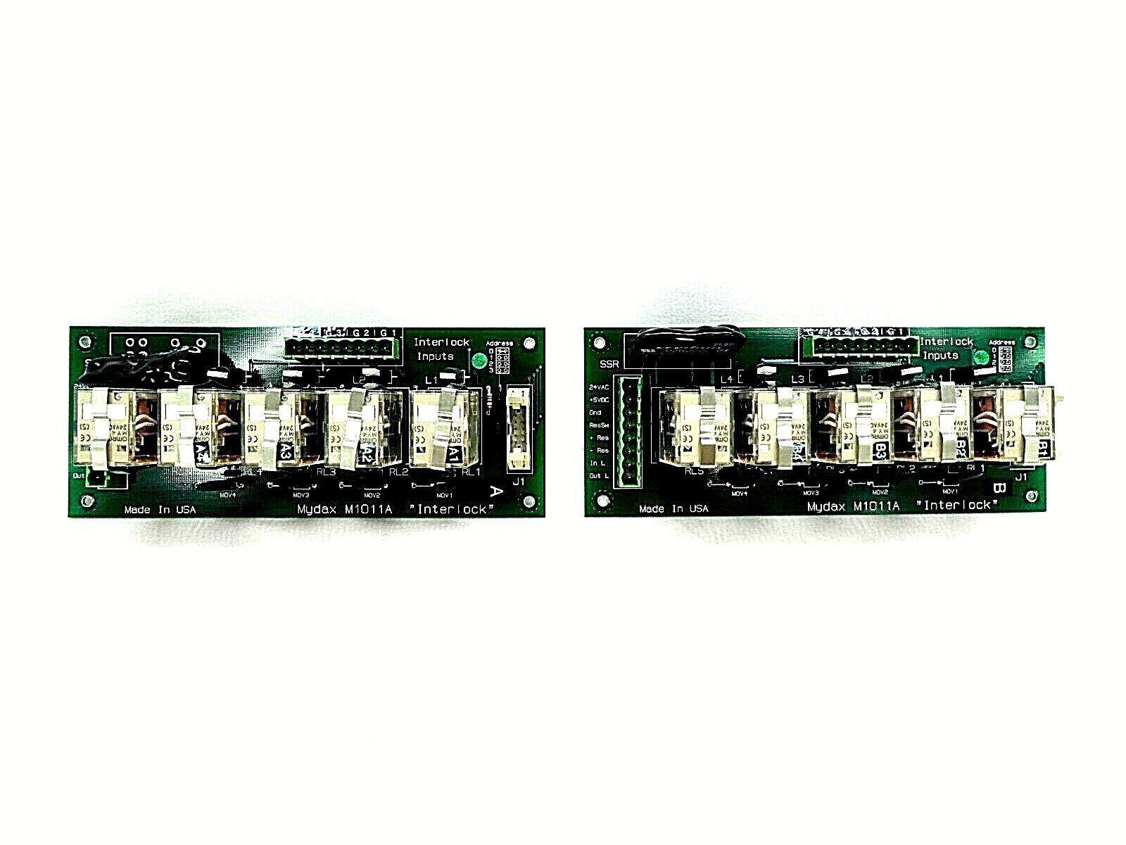 Mydax M1011A Interlock Input Board PCB "Interlock" Lot of 2 Working Surplus