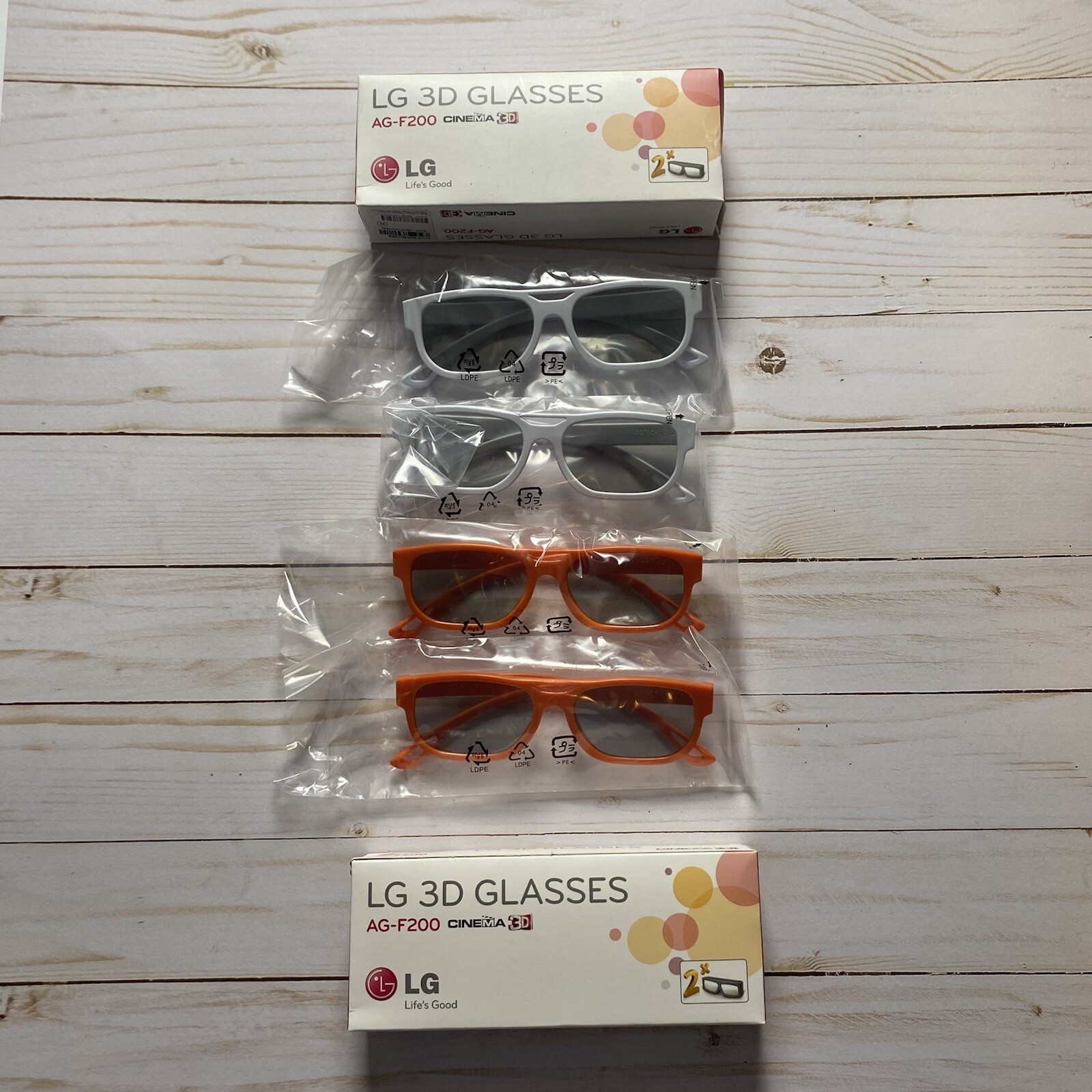 LG 3D Glasses AG-F200 Cinema 3D 4 Pairs Genuine LED HDTV Theater