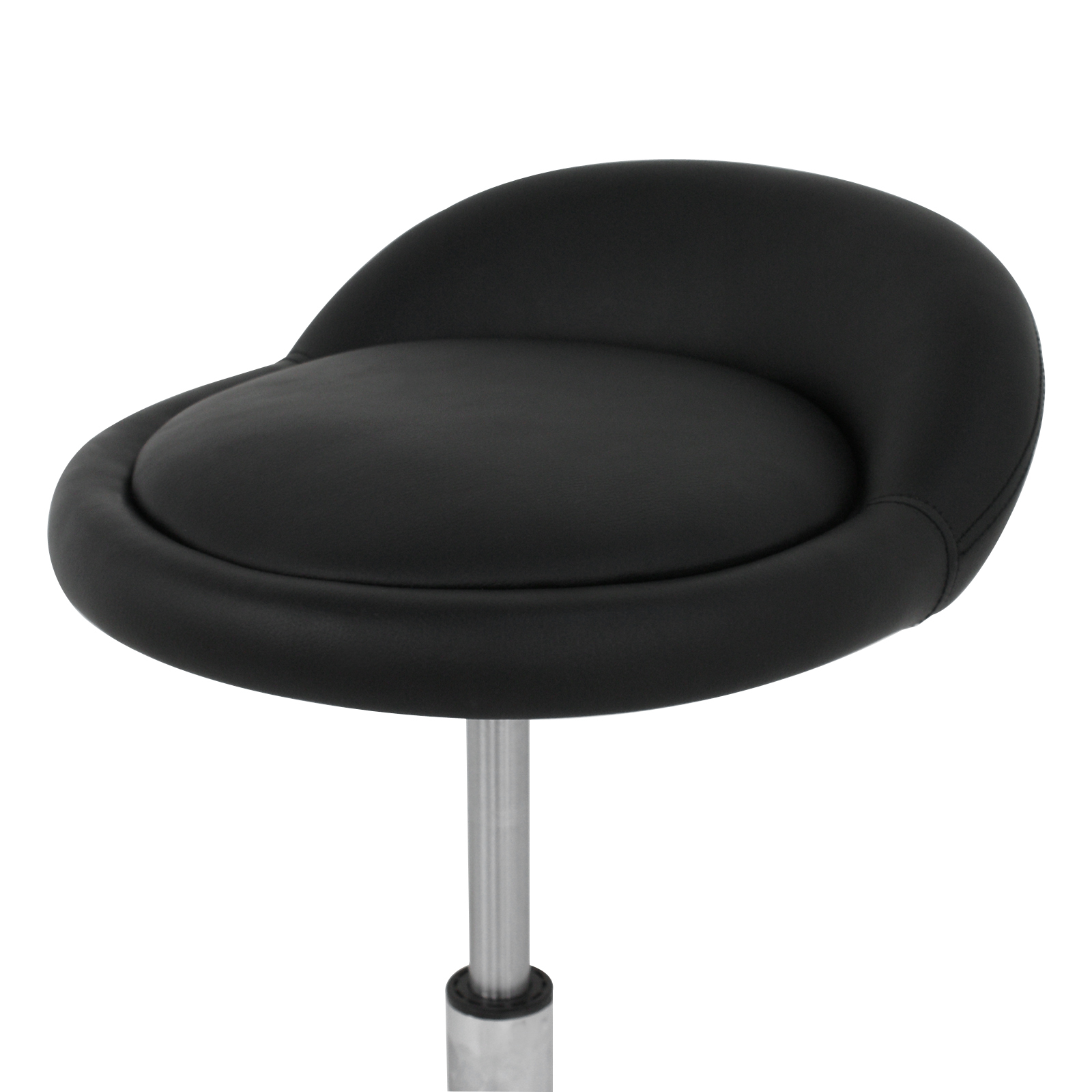 Rolling Swivel Stool w/Wheels Adjustable Saddle Facial Massage Spa Salon Black