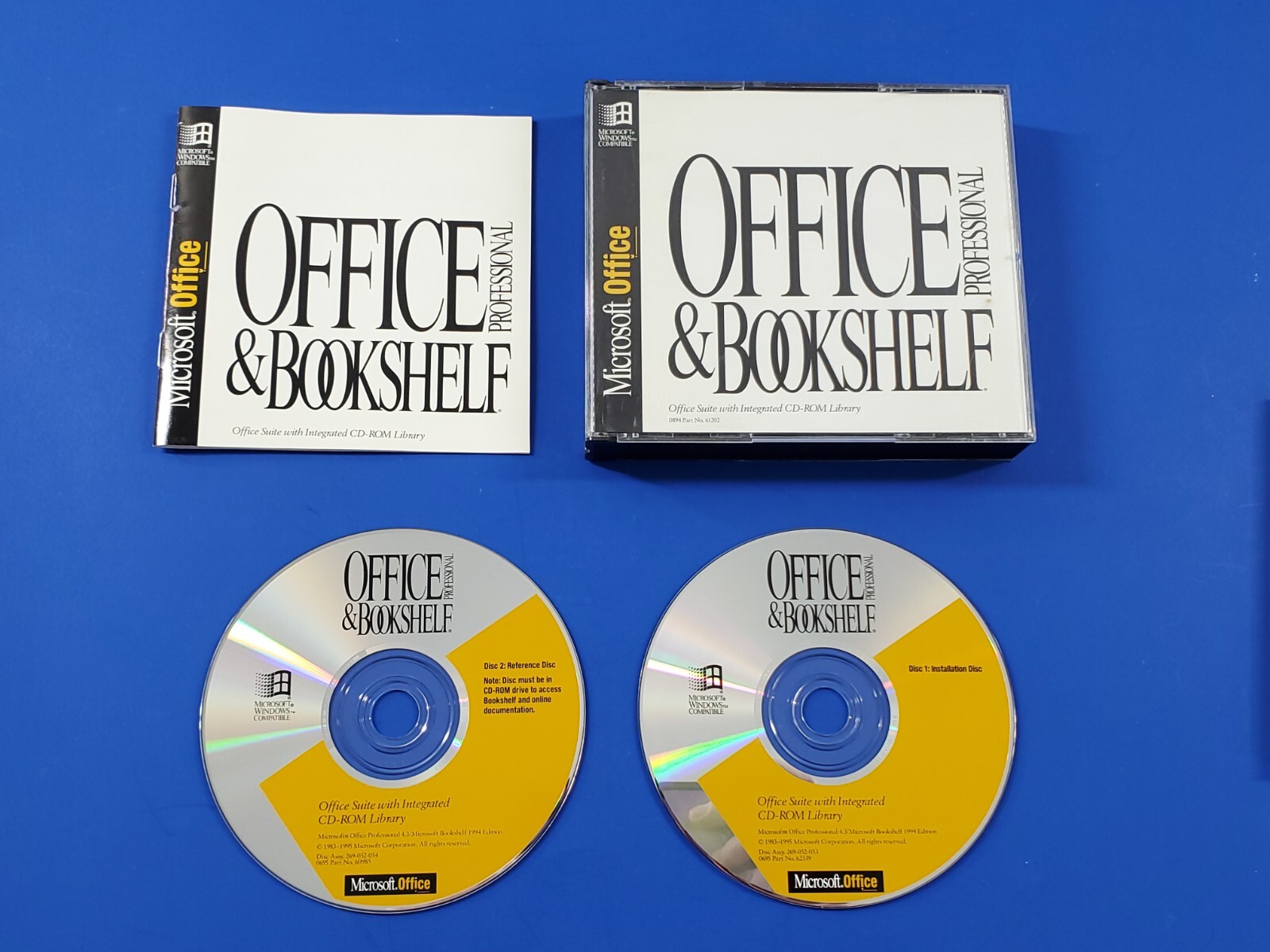 Vintage Microsoft Windows 95 and Office Professional Bookshelf CD CD-ROM Bundle