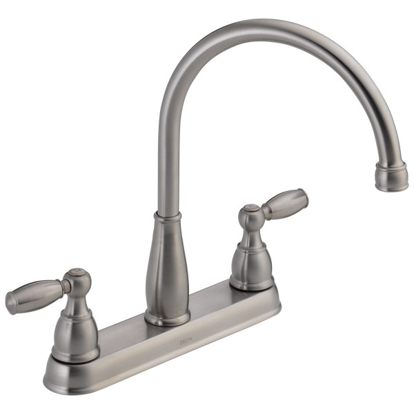 Delta Foundations 2-Handle Kitchen Faucet Stainless-Certified Refurbished