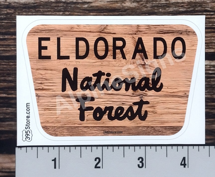 Eldorado National Forest Lake Tahoe California wood sign sticker decal