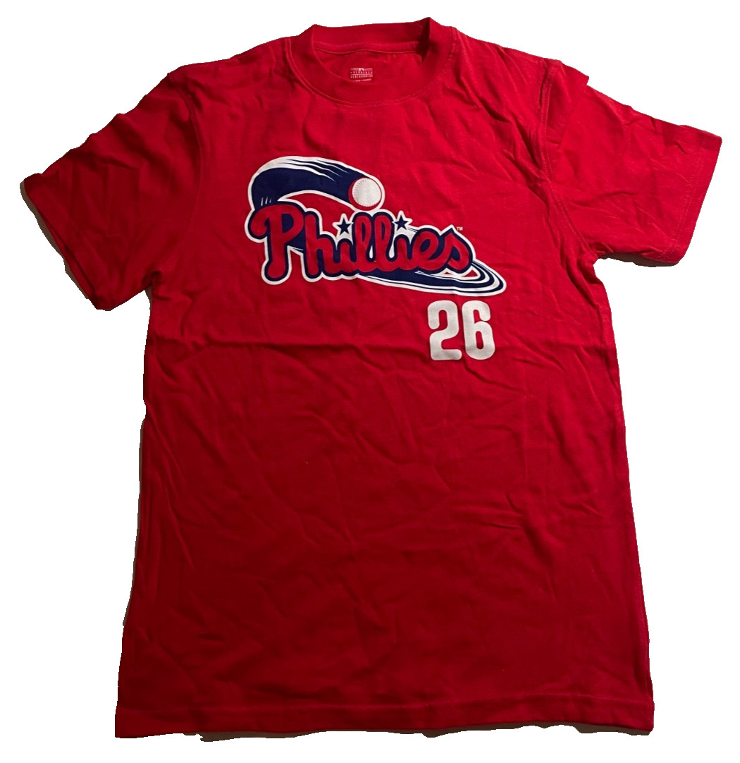 Chase Utley #26 Philadelphia Phillies Youth Large (10/12) Red MLB T-Shirt NEW