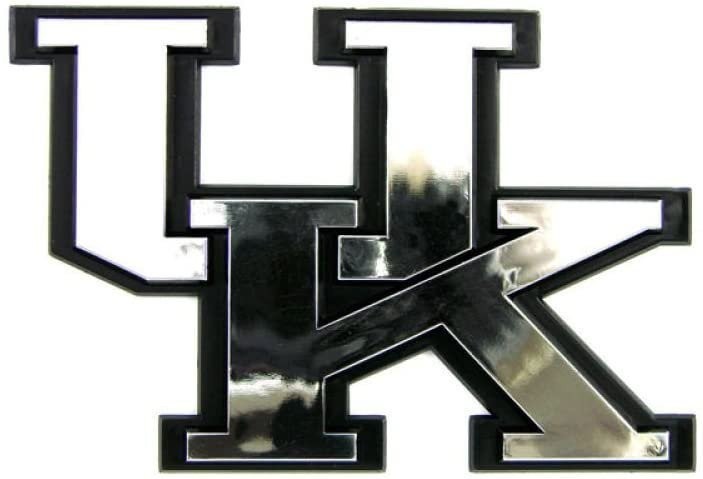 University of Kentucky Wildcats Auto Emblem, Silver Chrome Color, Raised Molded