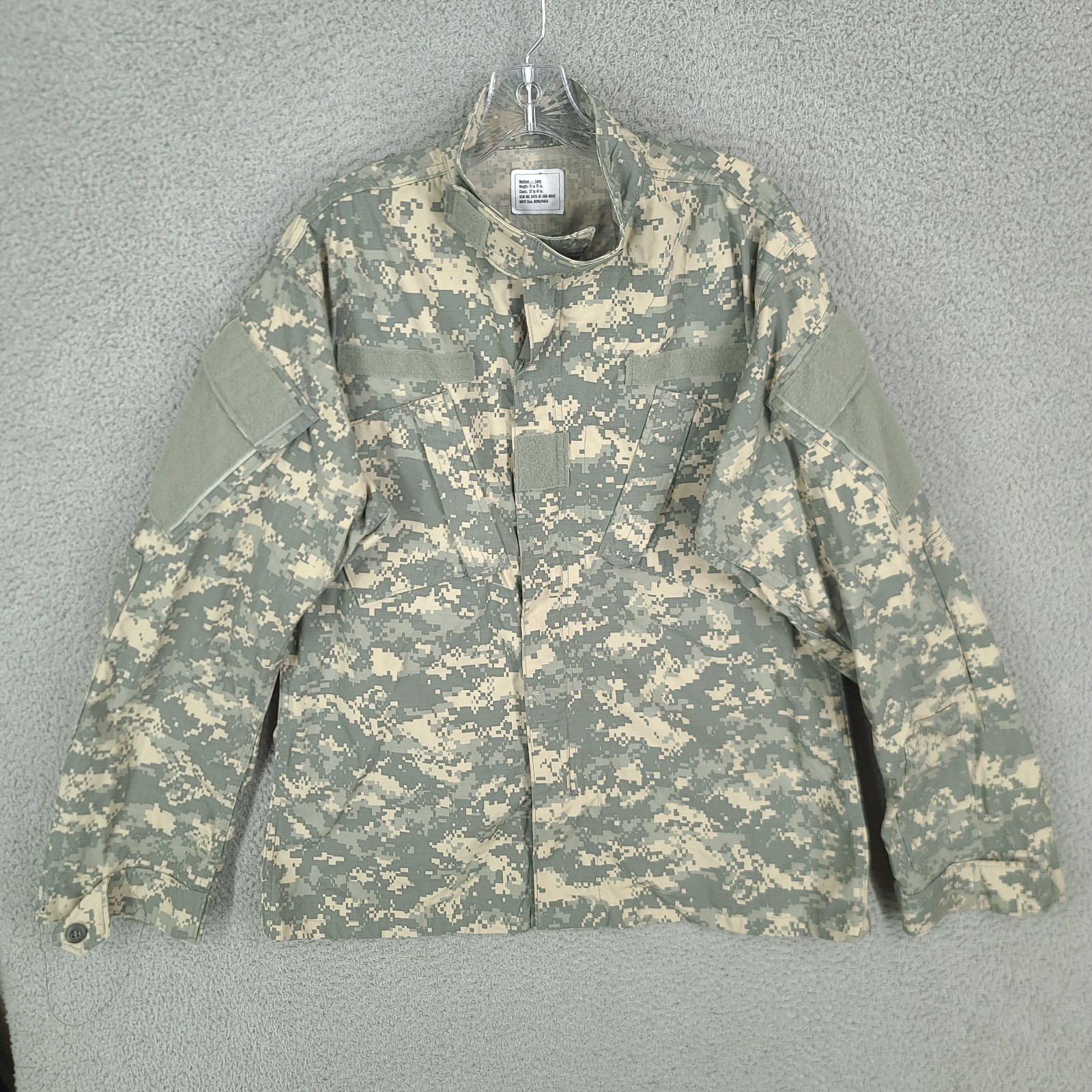 ACU Digital Coat Mens Medium Long Shirt Camo Army Full Zip Military Uniform