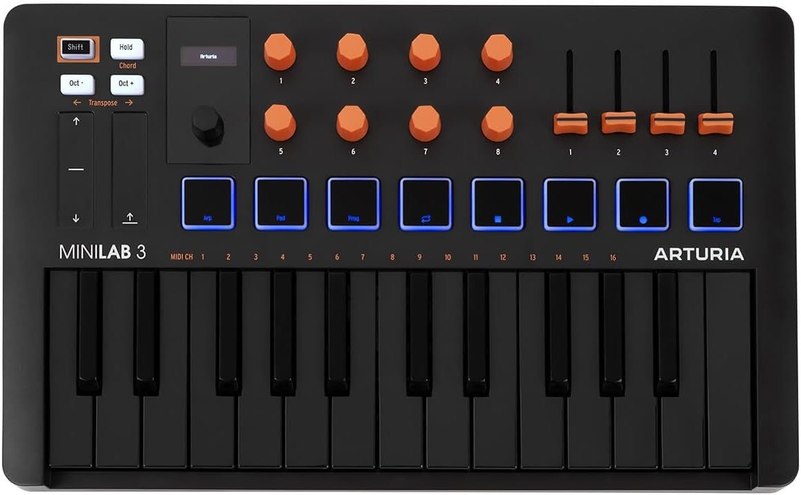 Arturia MiniLab 3 25-Key USB MIDI Controller – Orange Limited Edition