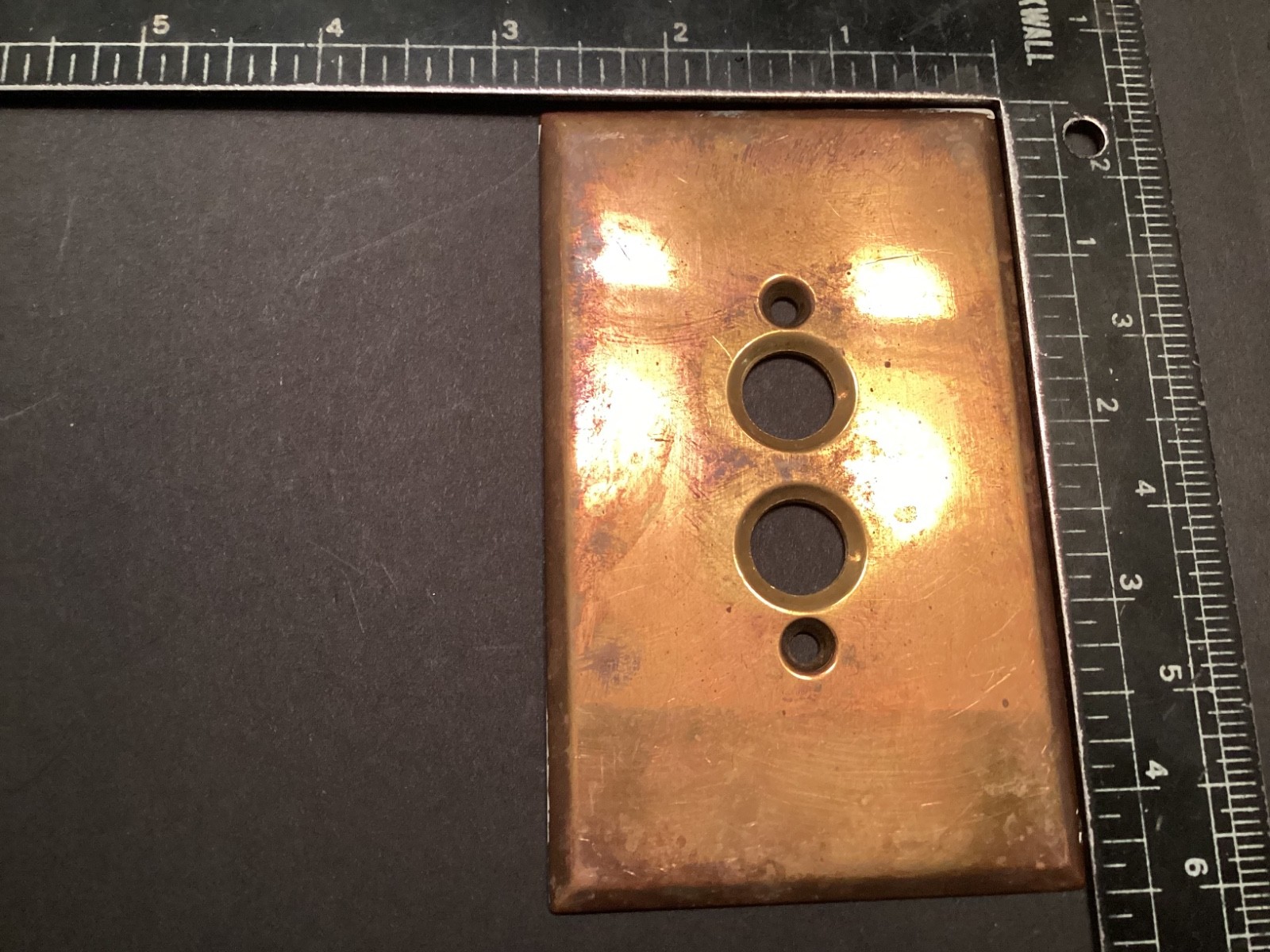 Vintage Push Button Light Switch Wall Plate Covers Rectangle Brass Hardware