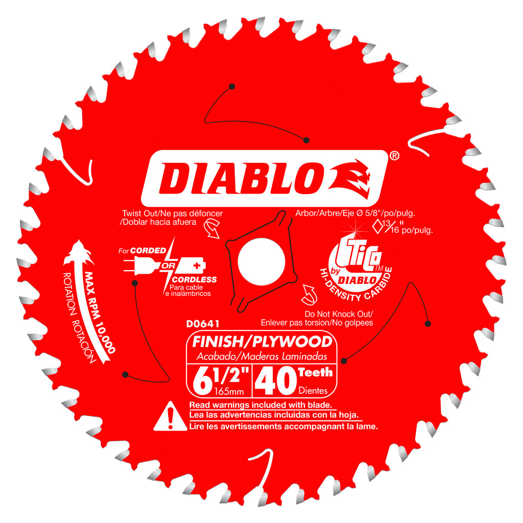 6-1/2 in. x 40 Tooth Finish Trim Saw Blade - D0641A