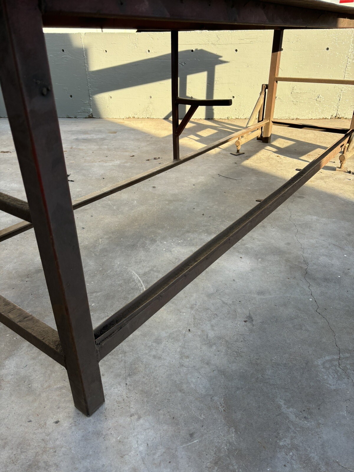 34" x 8' x 3/16" Thick Top Welding Fabrication Layout Table with Vise