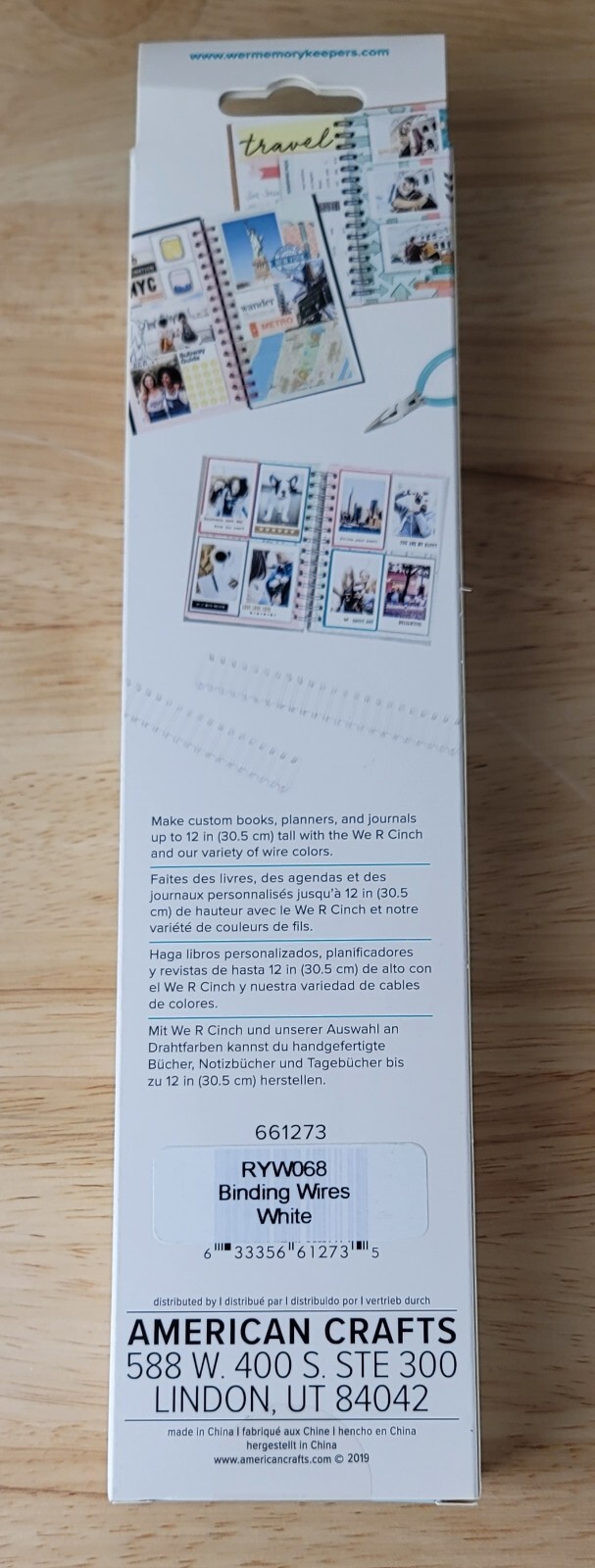 We R Memory Keepers WHITE CINCH BOOKBINDING WIRES #RYW067 0.625"