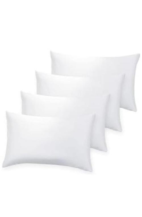 QUBA LINEN 12 x 20 Throw Pillow Insert - Pack of 4 White, 12" x 20" (Pack of 4)