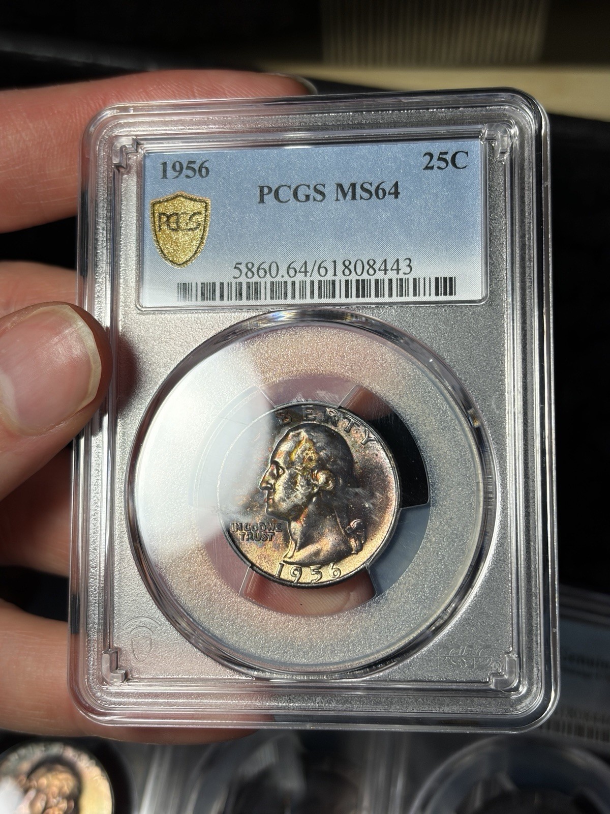 1956 US Mint Set 18 Coin Fully PCGS Graded Rainbow Toned WOW Original
