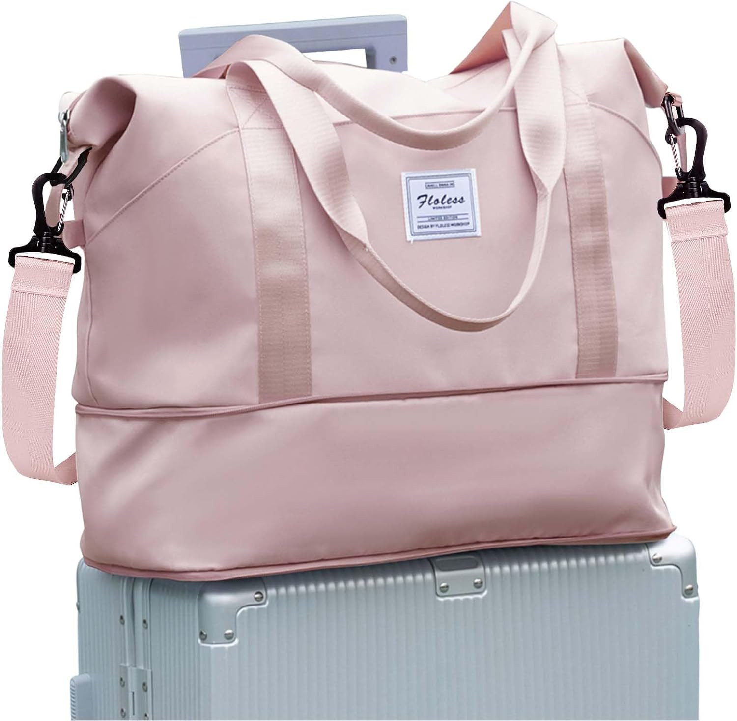 Travel Duffel Bag, Sports Tote Gym Bag, Shoulder Weekender Overnight Bag for Wom