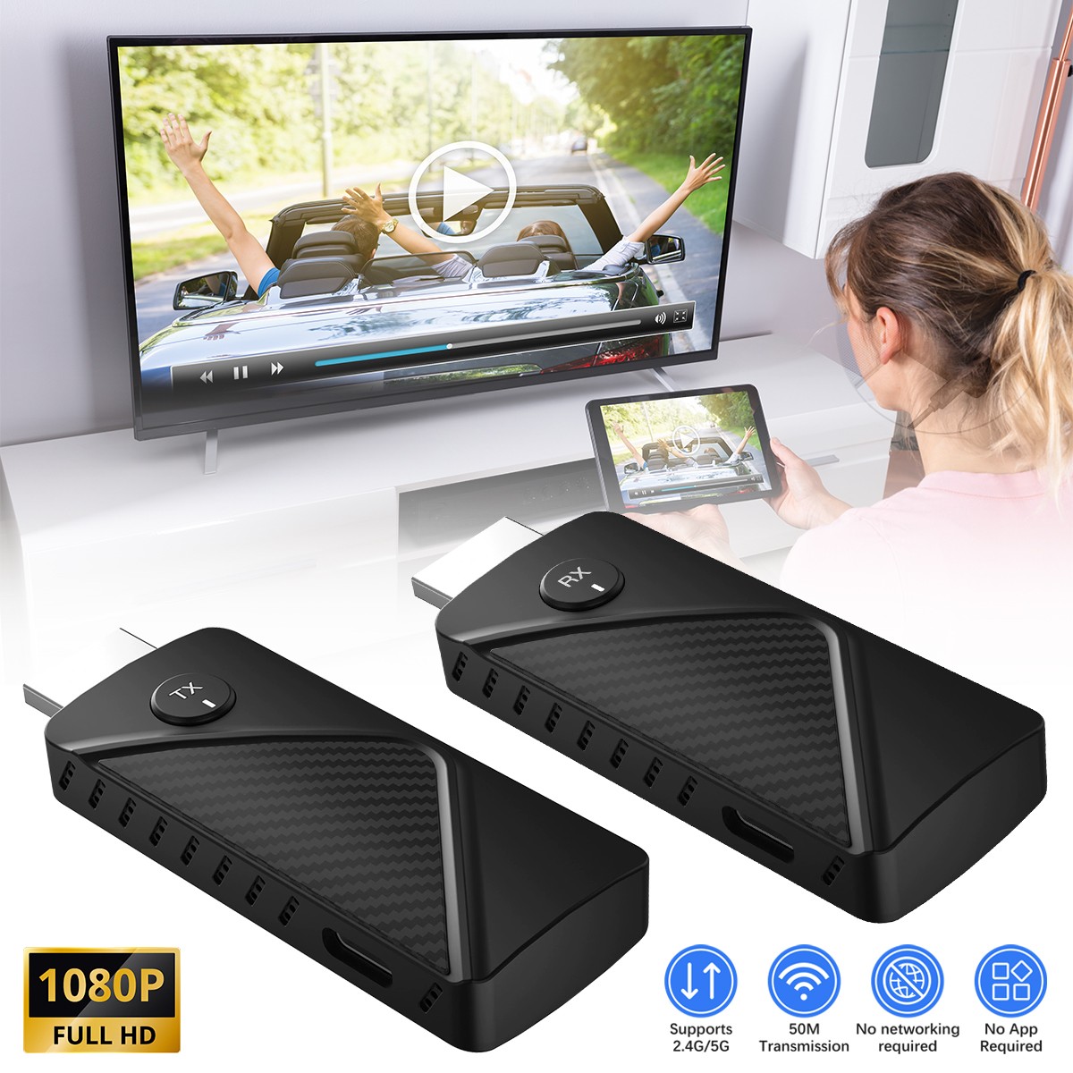1080P Wireless HDMI Transmitter Receiver For PC TV Audio Video HDMI Extender