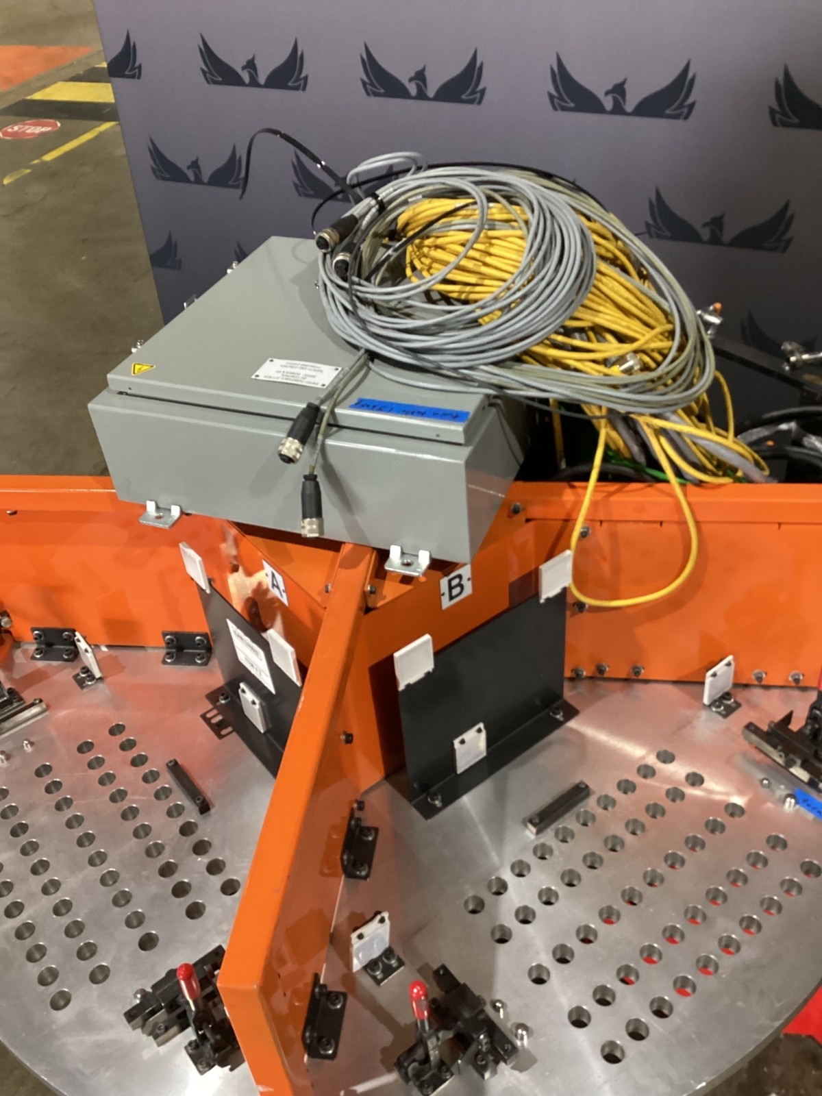 Rotary Indexing Table w/ Perforated Downdraft Surface for Welding/Assembly USED