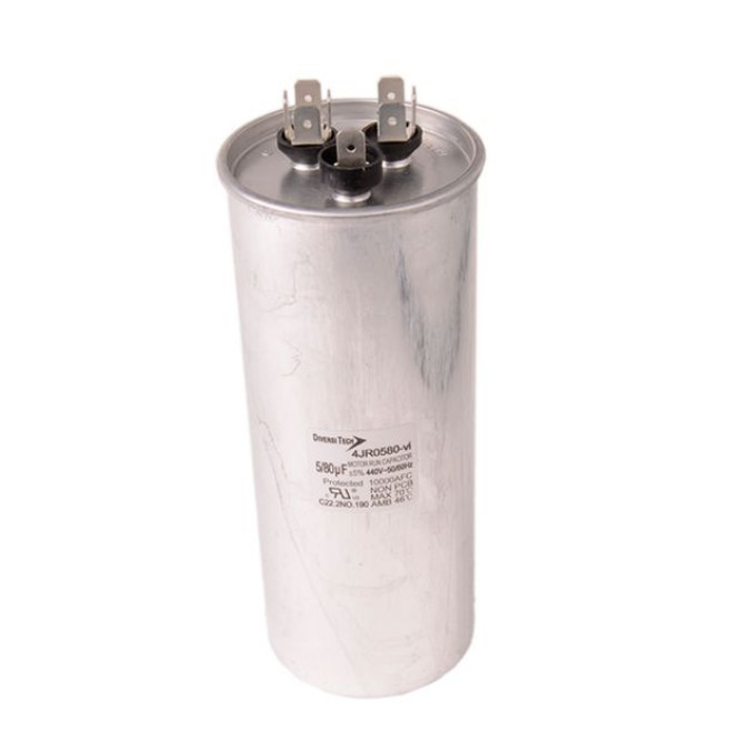 DiversiTech 4JR0580U - Run Capacitor, 80/5/440 VAC, Round, Dual Rated