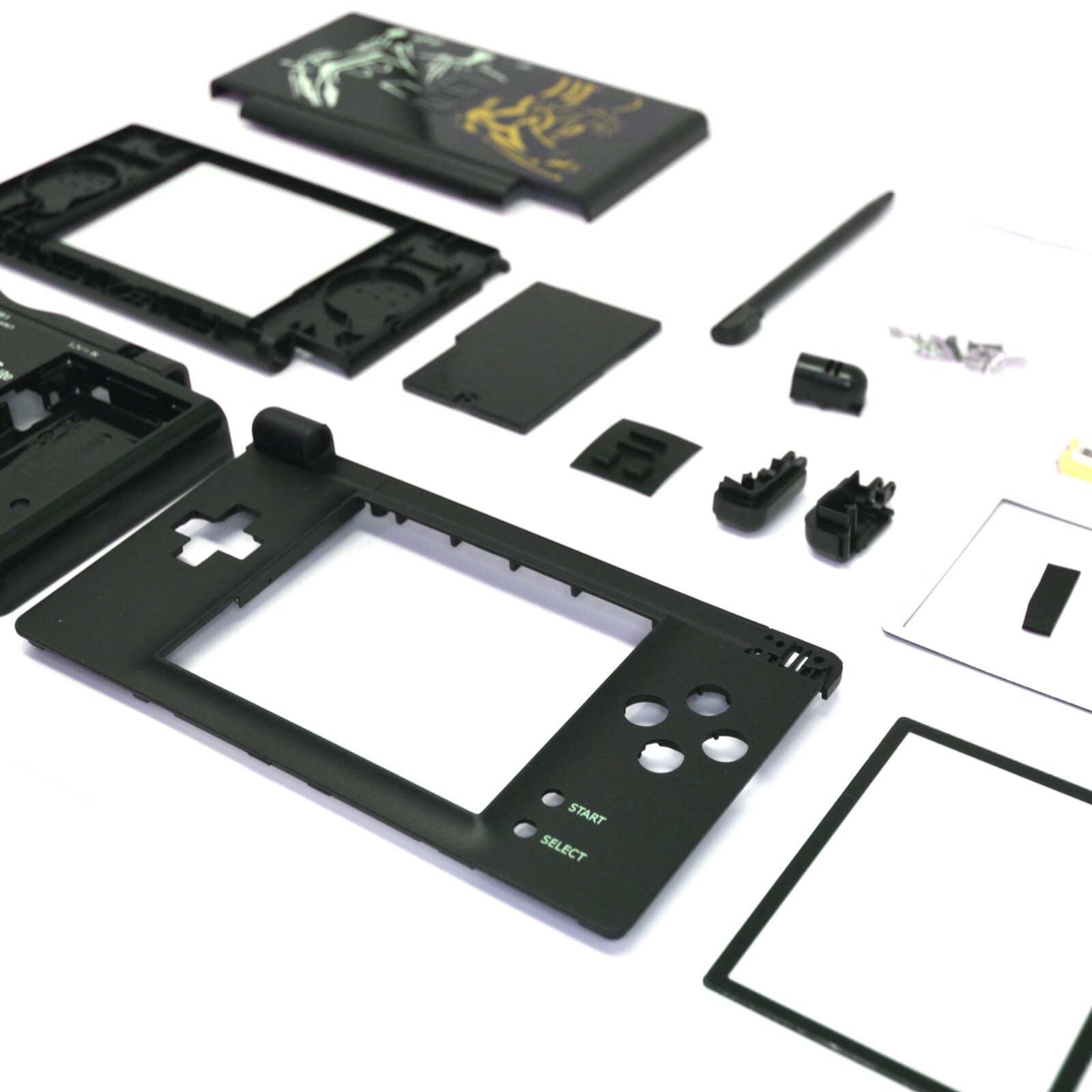 Full Replacement Nintendo DS Lite Housing Shell Screen Lens BlackGreenClearGold