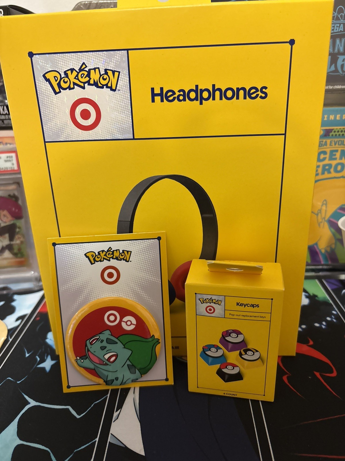 Target x Pokémon headphones and keycaps  + Pin