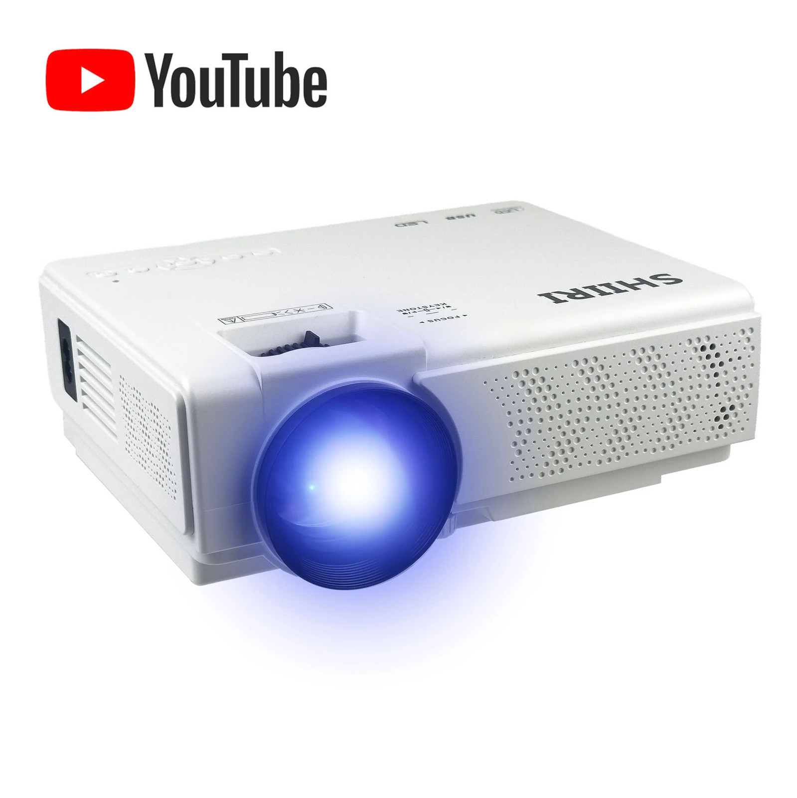 G29781 Shiiri E1 Compact LED Video Projector 1080P Supported HDMI USB AV Audio