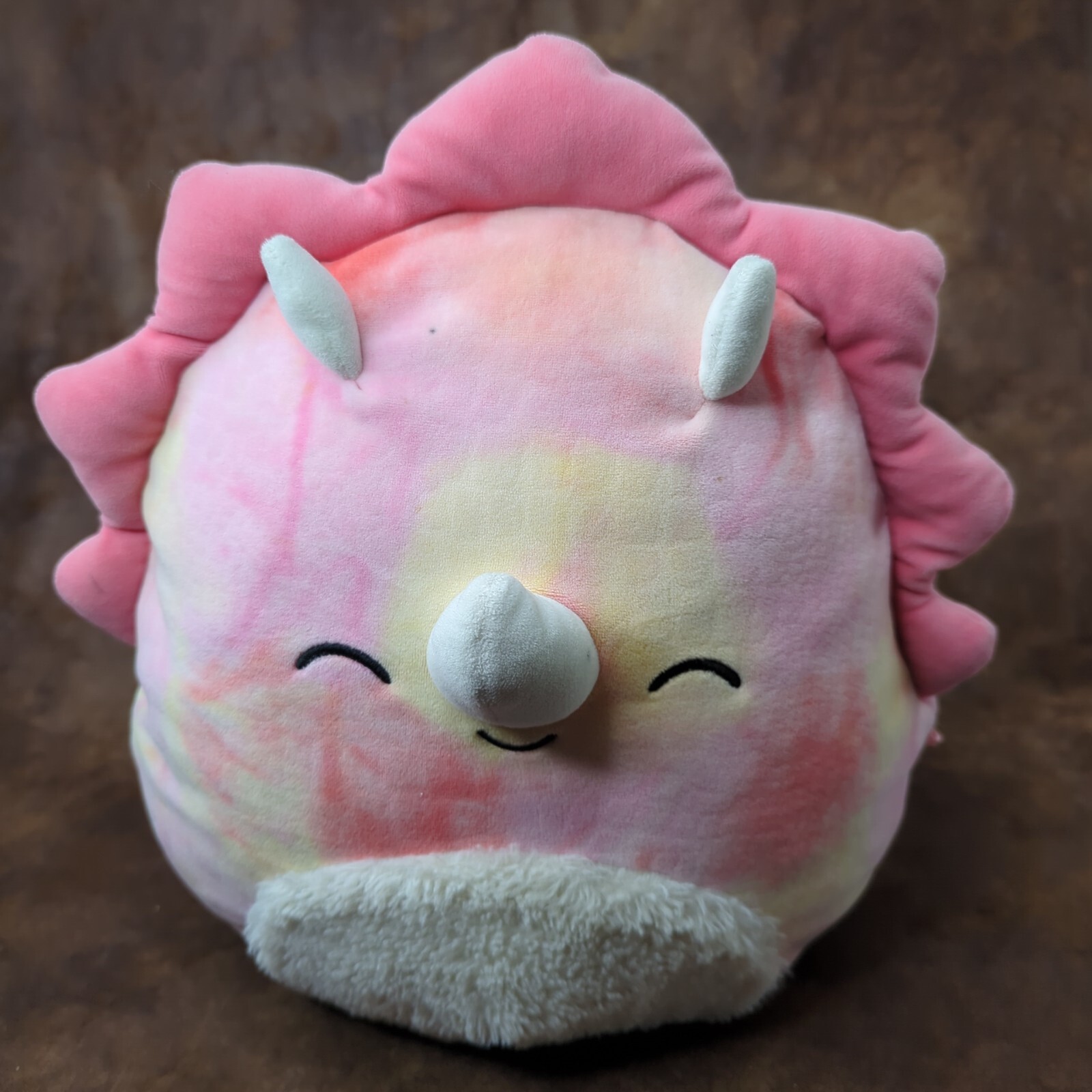 Squishmallows Trinity the Tie Dye Triceratops Fuzzy Belly Large 13" Plush Dino
