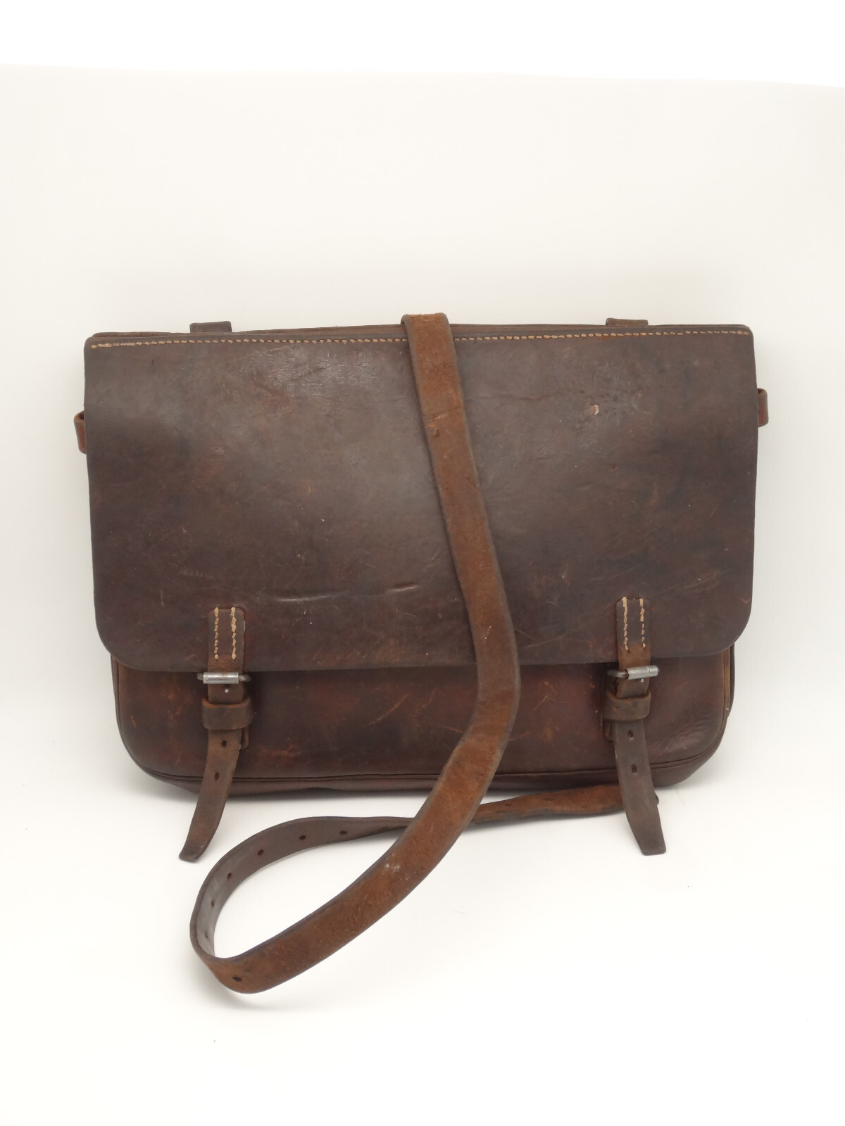 Swiss Army Military Leather Satchel Packsaddle Saddle Bag Toggle Straps 1939 WW2