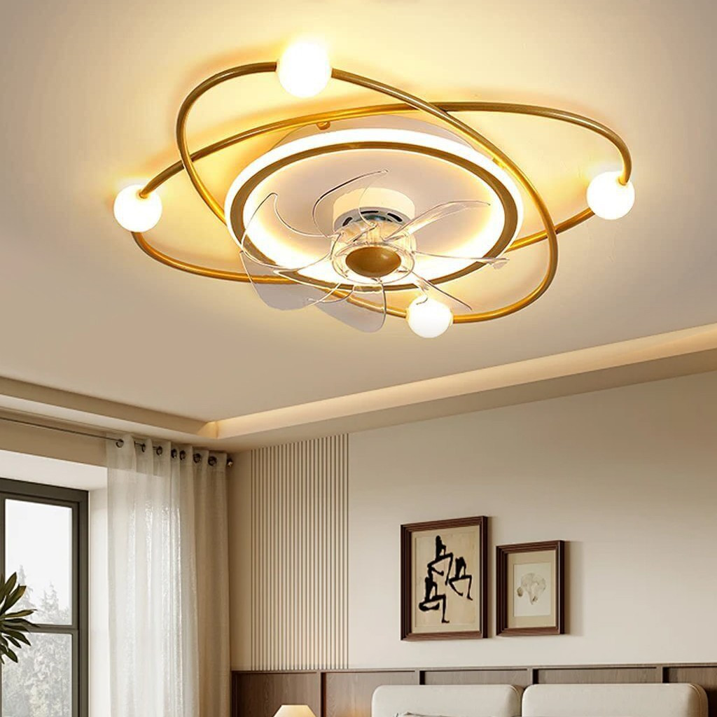 Low-noise Ceiling Fan Lighting Hallway Creative Design LED Ceiling Fan Lighting