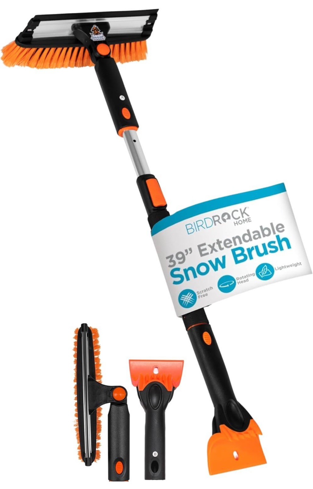 Snow Moover Extendable Car Snow Brush with Squeegee & Ice Scraper 39"-OPEN BOX